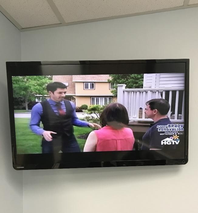 Flat screen TV in treatment room at dentist office in 33624