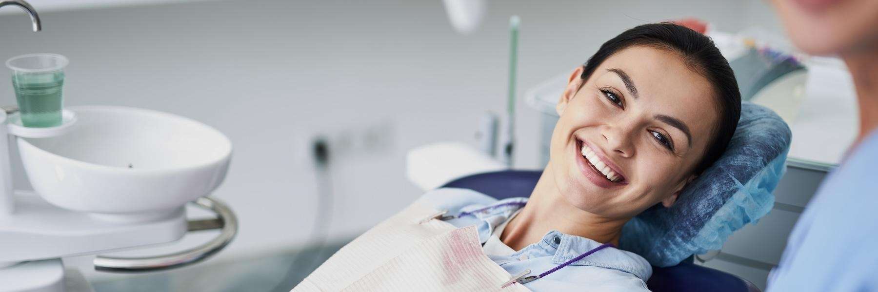 a female patient with white Teeth in Tampa, FL