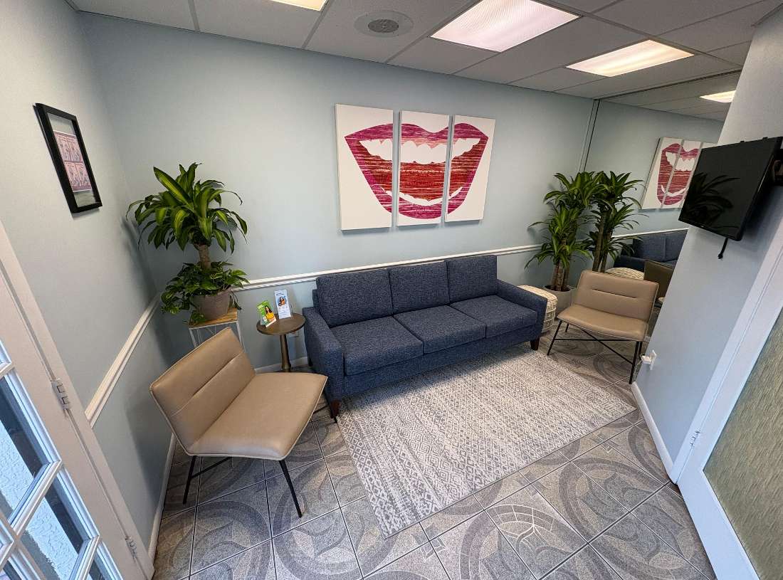 Patient waiting area at dentist office in Tampa FL